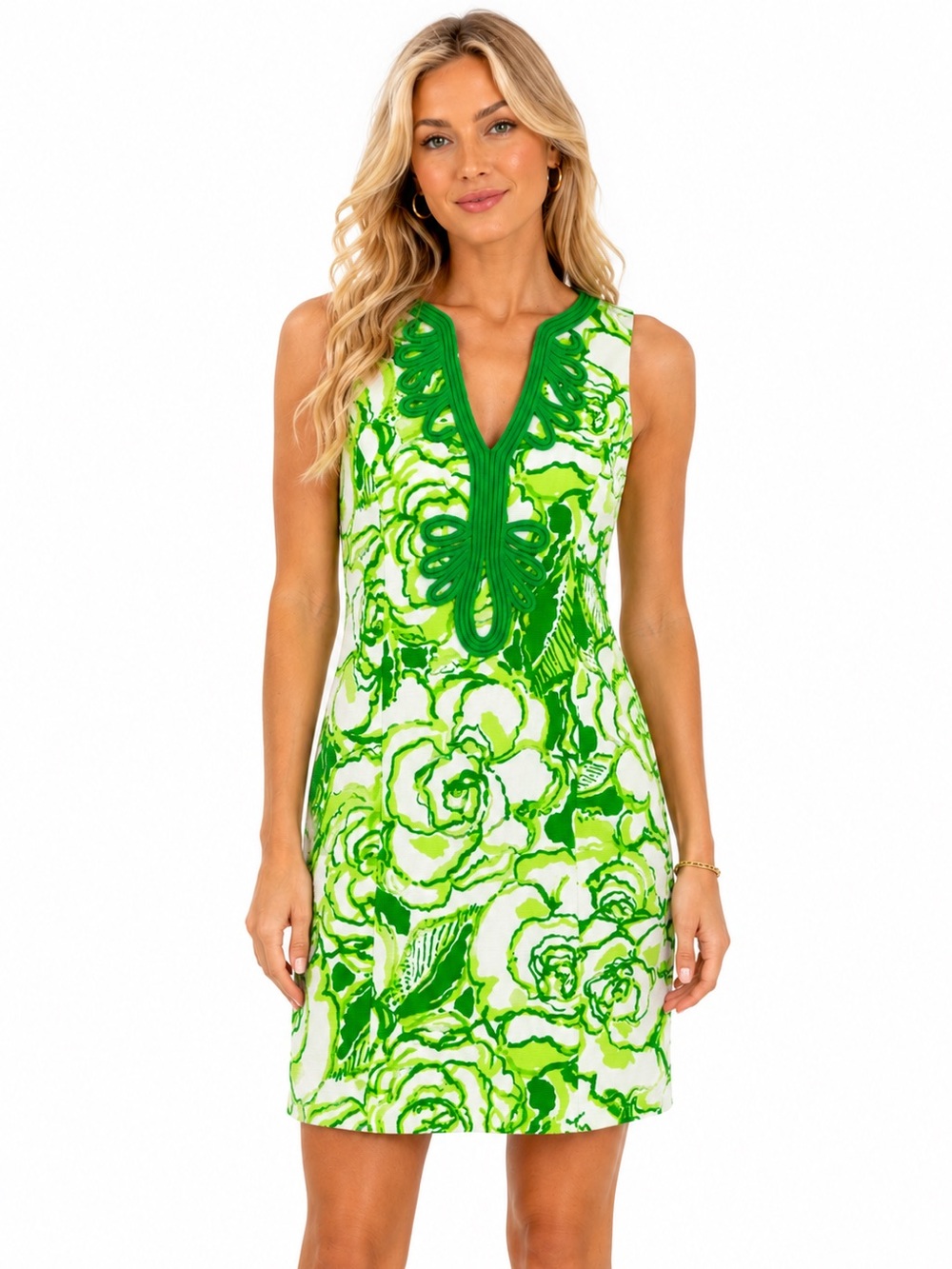 Lilly Pulitzer Janice Shift Dress Heart Breaker Resort White Green Women's XL